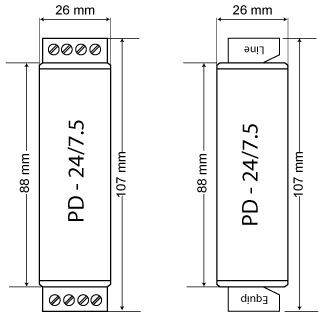 PD 24.75 dimension