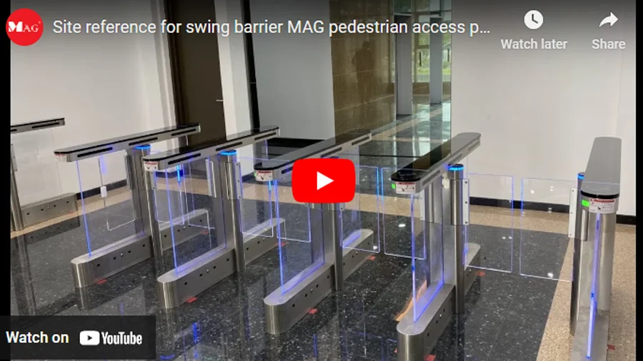 Site reference for swing barrier MAG pedestrian access products